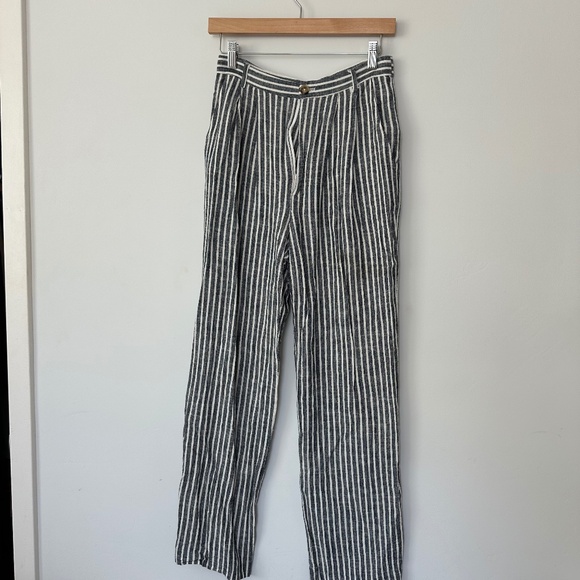 Reformation Black and White Striped Straight Leg Pants - Picture 2 of 4